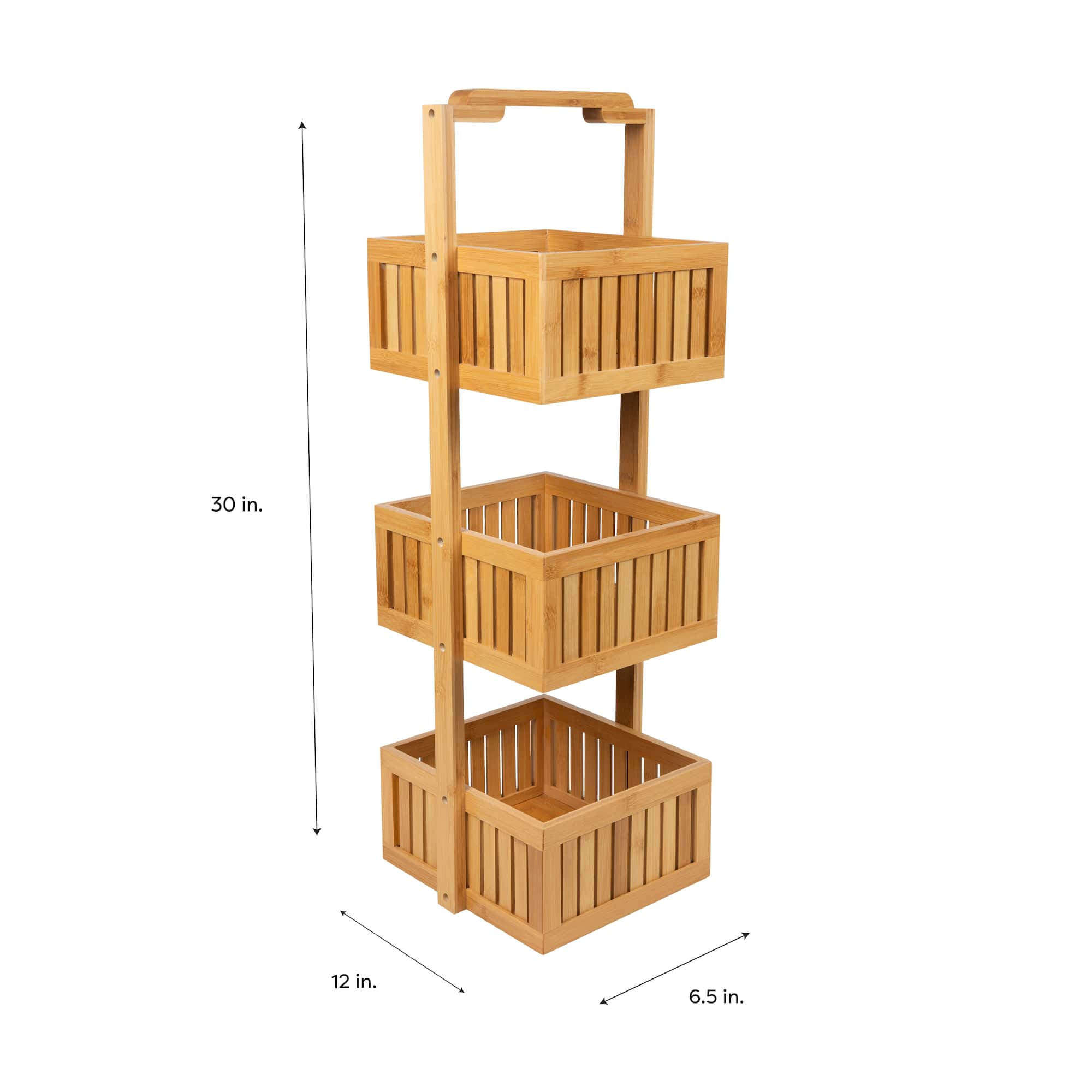 Organize It All Lohas Bamboo Deluxe 3-Tier Bathroom Caddy